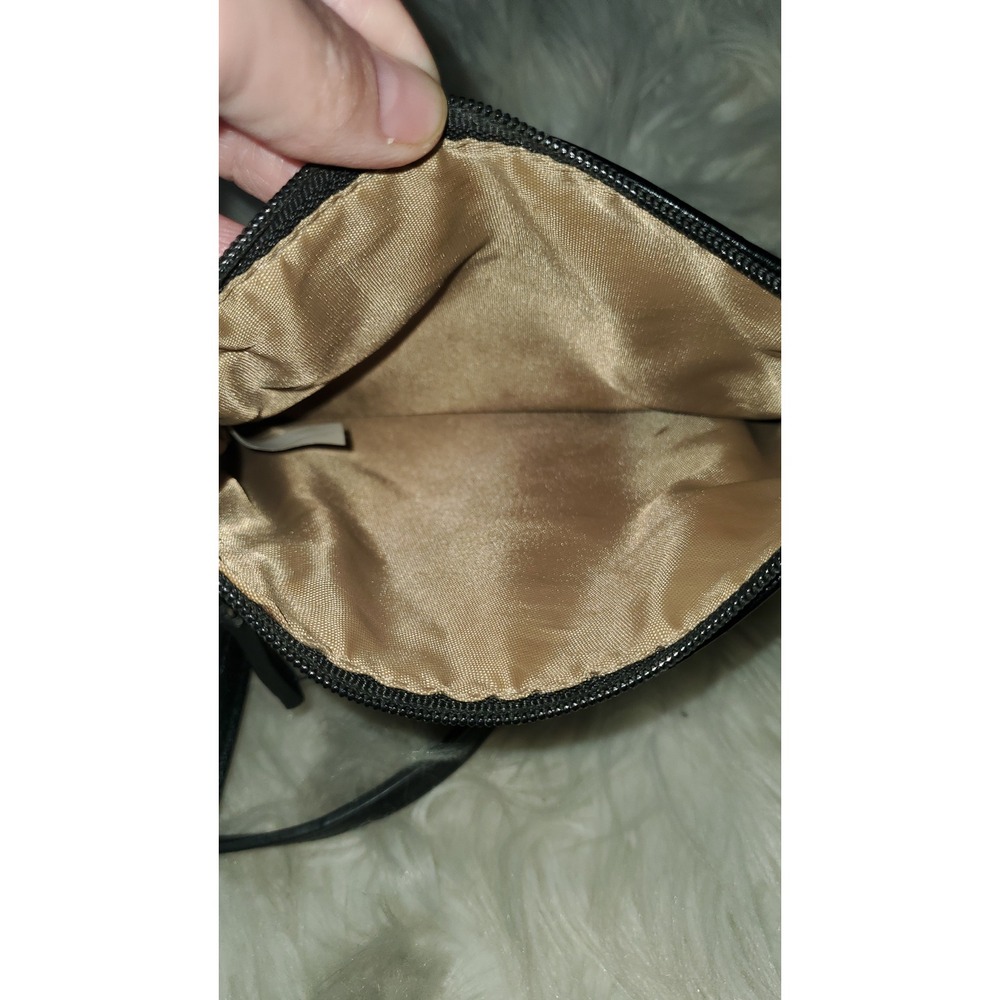 Nicole by Nicole Miller Black Crossbody Bag Multi Zipper Faux Leather Purse
